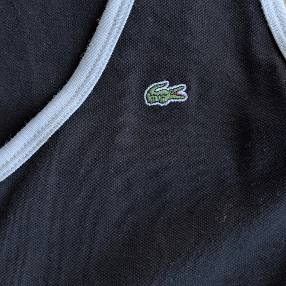 LACOSTE Racerback Black Cotton Sleeveless Dress Size 44 US XL - Picture 5 of 10